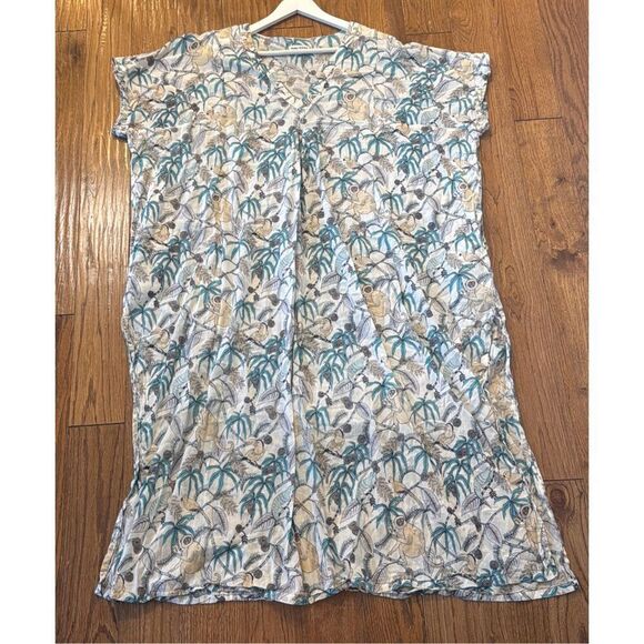 Roller rabbit Goan Forrest Jungle Print Kaftan dress coverup M/L - Picture 13 of 13